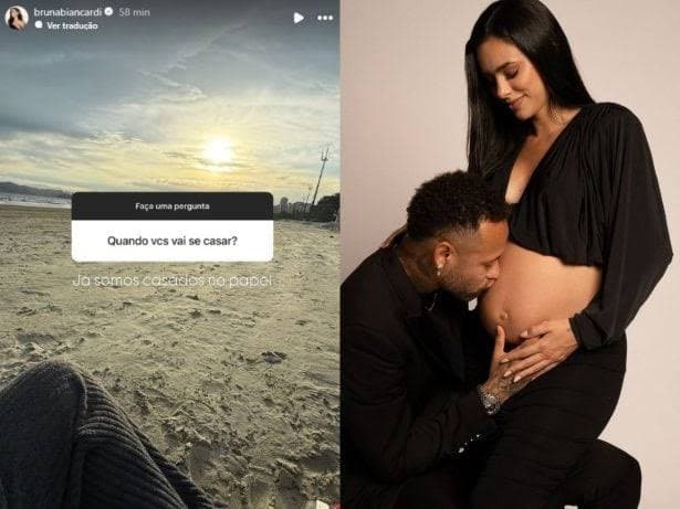 Bruna Biancardi afirma ser casada no papel com Neymar