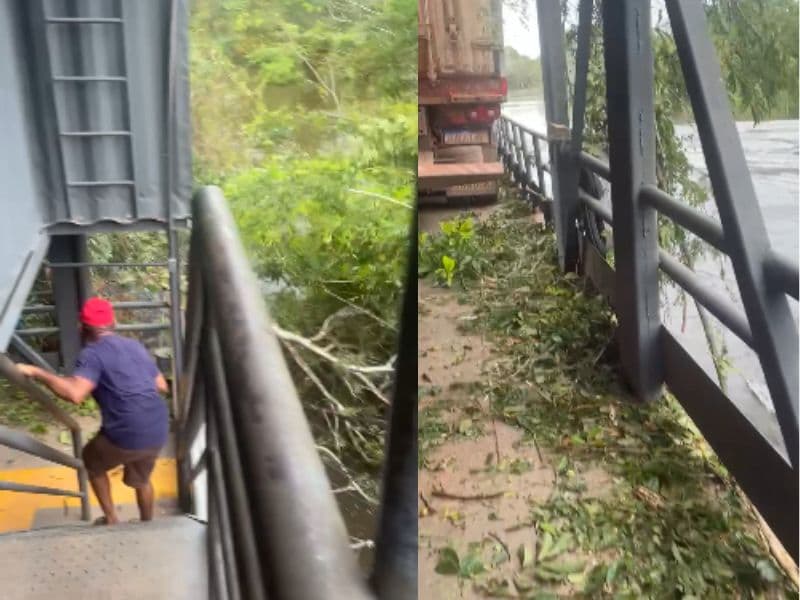 Balsa desgovernada bate em barranco e causa pânico