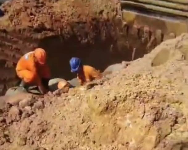 Imagens fortes: Trabalhador morre soterrado em obra realizada em Belém