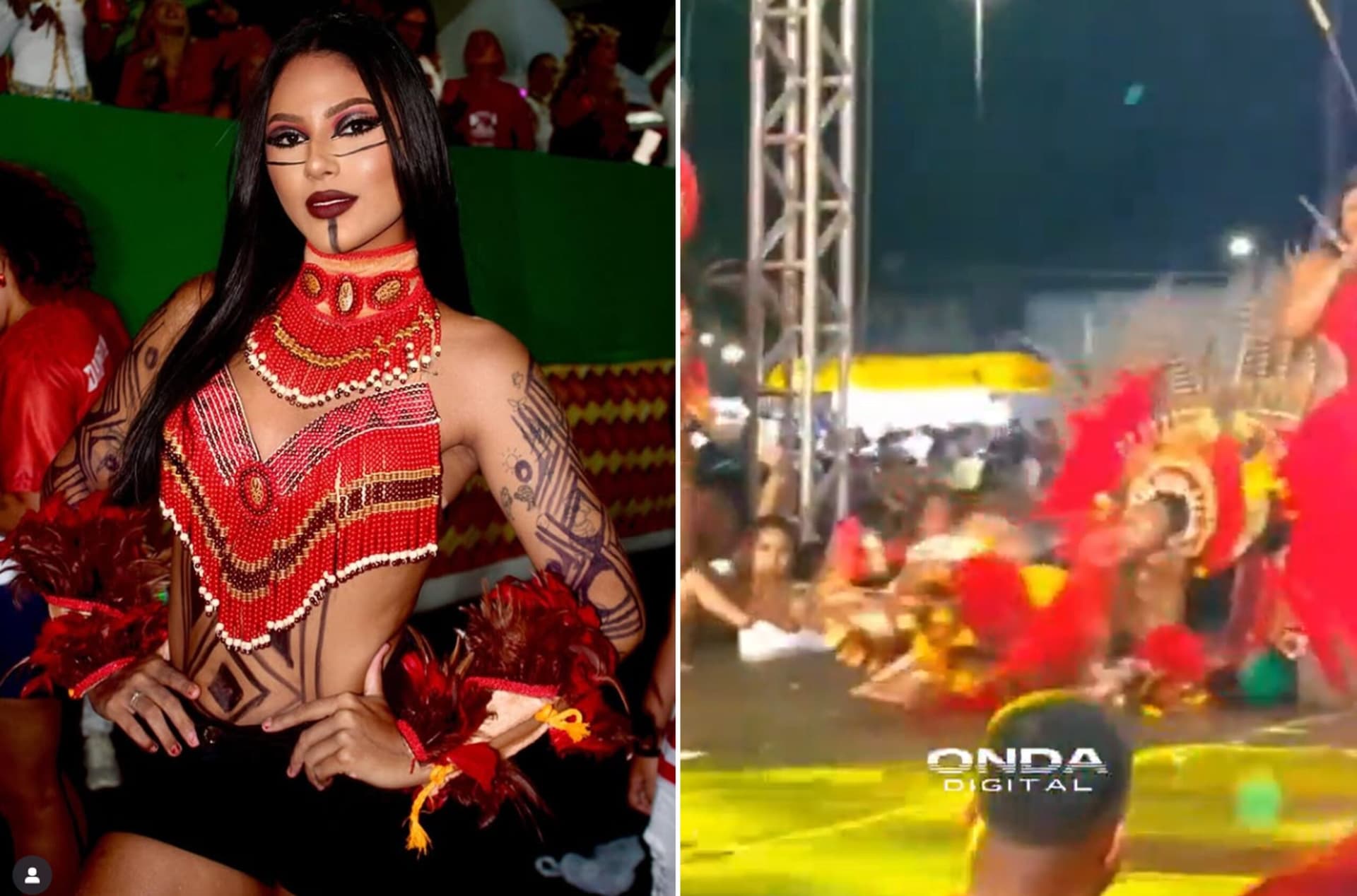 Dançarina substituta de Isabelle Nogueira sofre acidente durante apresentação em Parintins