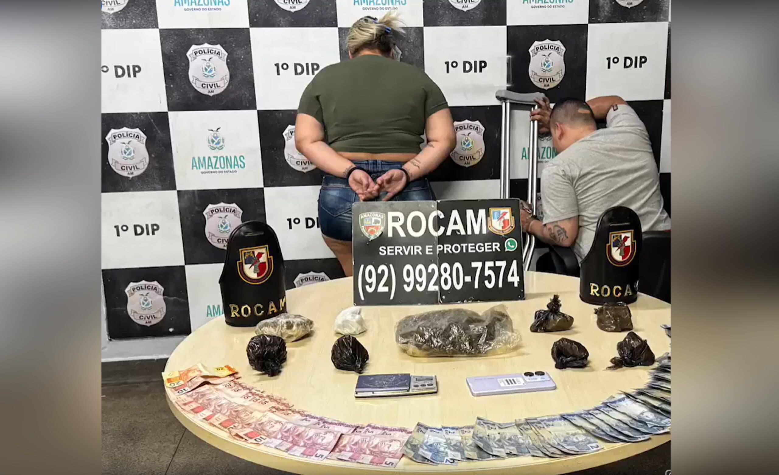 Casal é detido por tráfico de drogas em casa no bairro São Lázaro, em Manaus