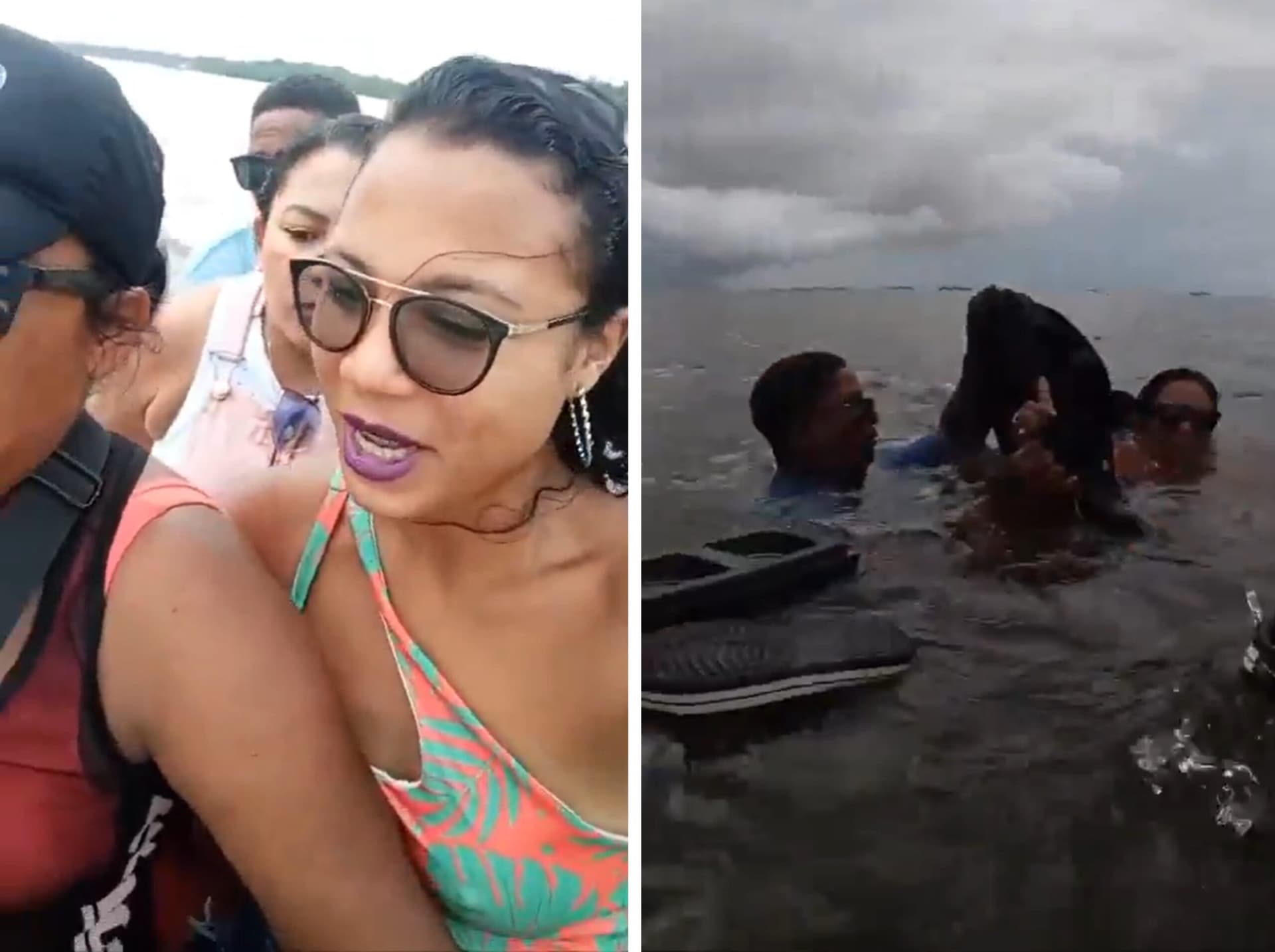 VÍDEO: Família naufraga em canoa no Rio Amazonas, em Parintins