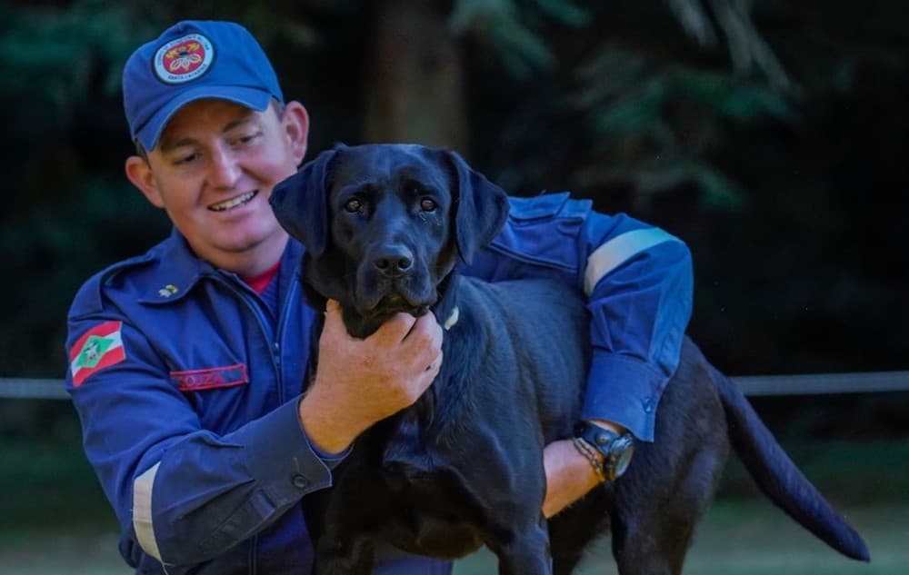Cadela que atuou em Brumadinho se aposenta do Corpo de Bombeiros em SC