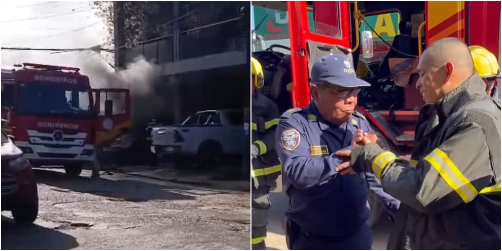 VÍDEO: Bombeiros do Amazonas e Colômbia combatem incêndio em loja de calçados em Tabatinga