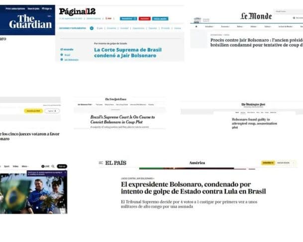 Condenação de Bolsonaro vira manchete na imprensa internacional