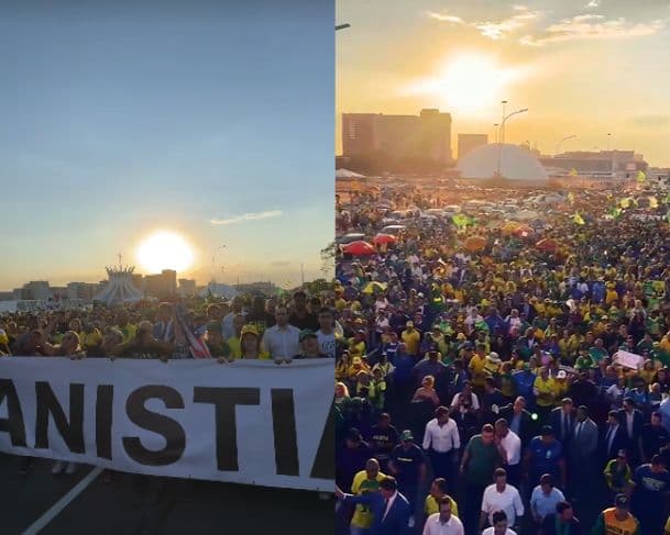 “Caminhada pela anistia” reúne apoiadores de Bolsonaro em Brasília