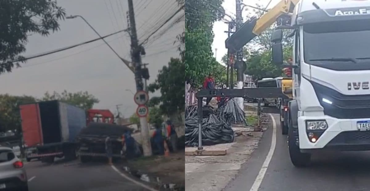 Carreta tem pane mecânica e causa bloqueio total na Avenida Ephigênio Salles
