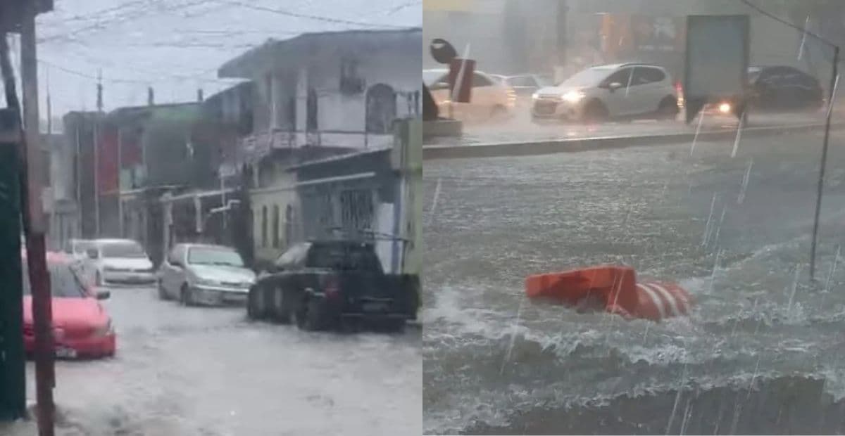 Forte chuva deixa diversas áreas de Manaus alagadas; veja vídeo