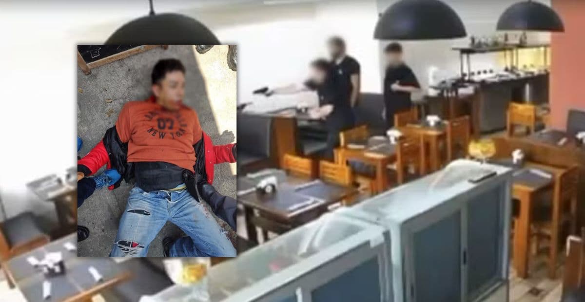 Criminoso é baleado durante assalto a policial dentro de restaurante