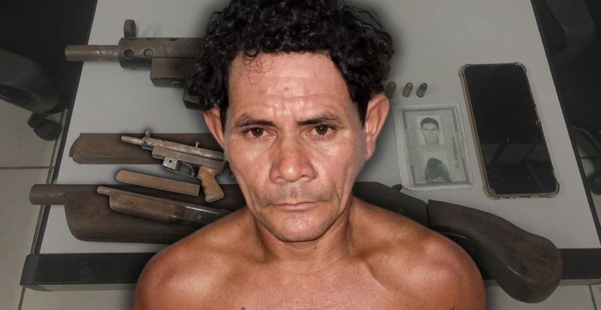 Homem é preso com escopeta e submetralhadora no interior do Amazonas