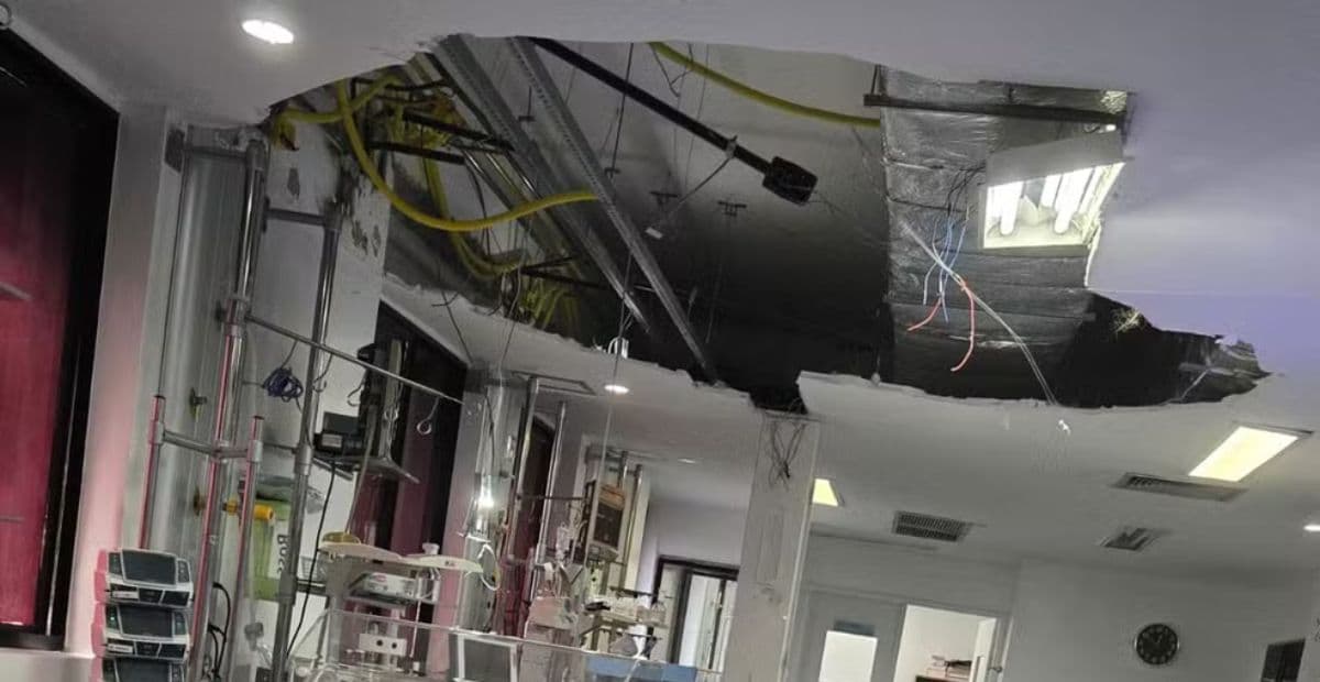 Teto de UTI neonatal desaba em hospital do Recife