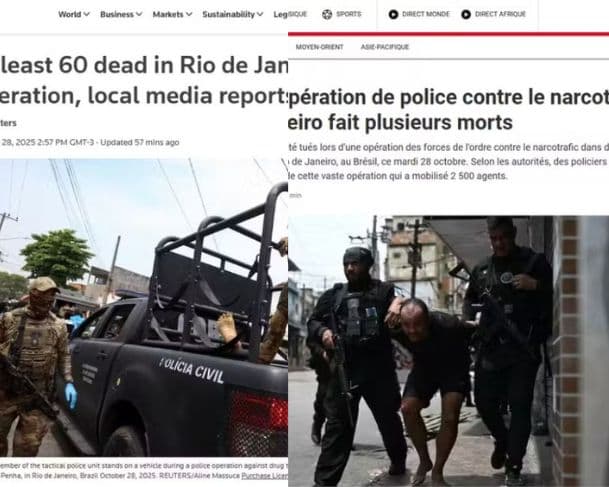 Imprensa internacional destaca “pior dia de violência da história” no Rio de Janeiro; veja as manchetes