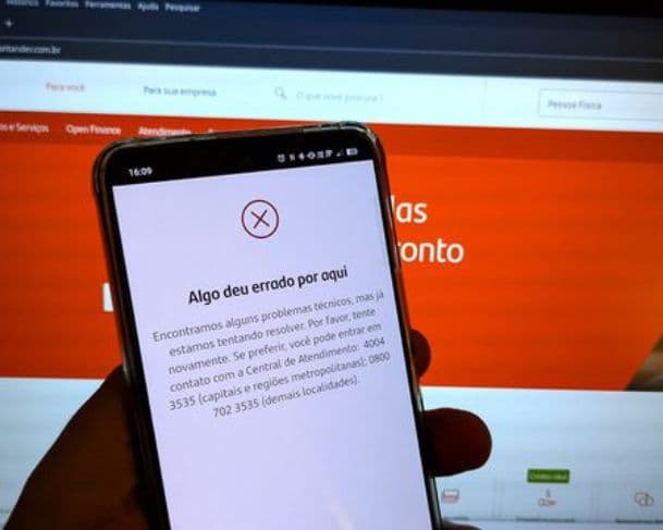Aplicativo do Santander apresenta instabilidade e deixa Pix fora do ar
