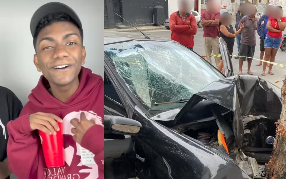 Influenciador morre após bater carro contra árvore em frente a cemitério, na Bahia