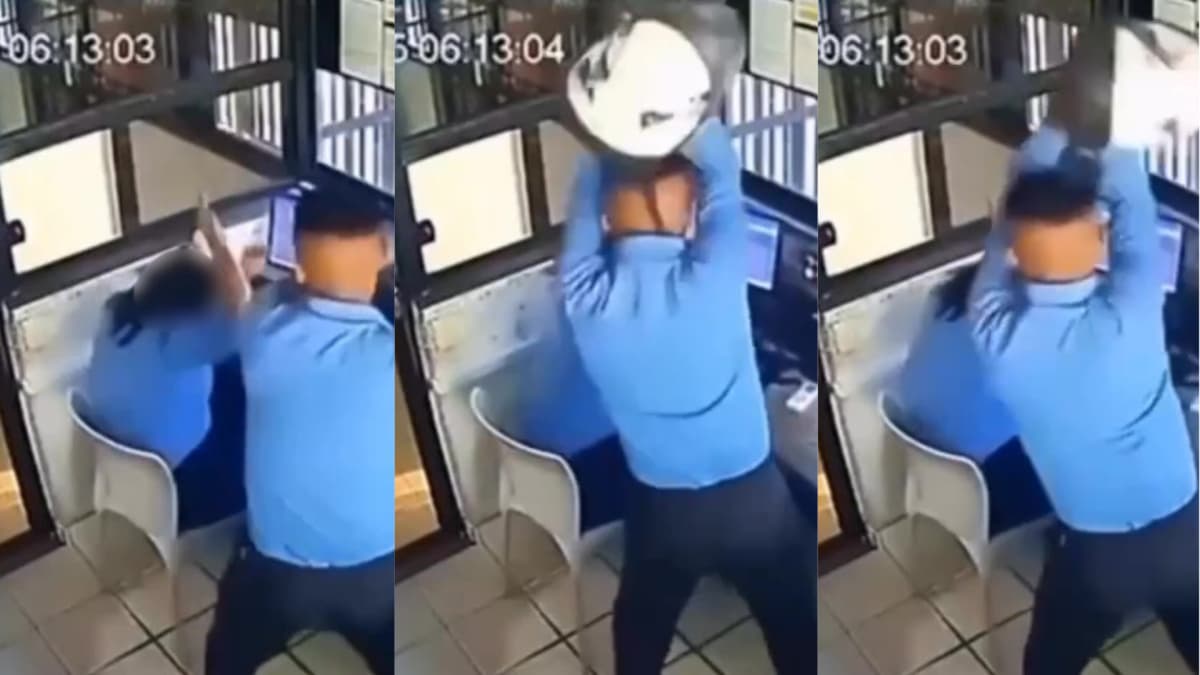 VÍDEO: Mulher é agredida com capacete por colega de trabalho, em Salvador
