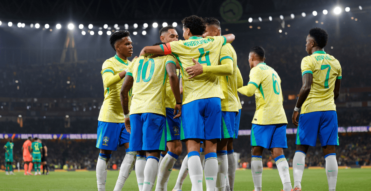 Brasil mostra bom futebol contra Senegal e vence com gols de Estêvão e Casemiro