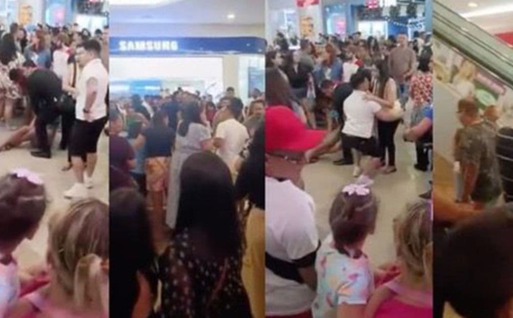 Imagens mostram queda de clientes em escada rolante de shopping na zona Norte de Manaus