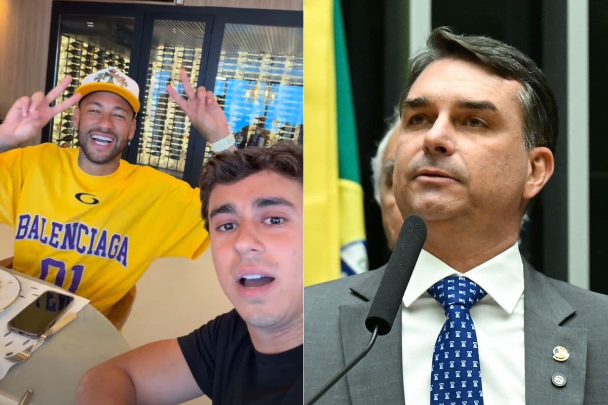 Nikolas Ferreira e Neymar gravam vídeo de apoio a Flávio Bolsonaro