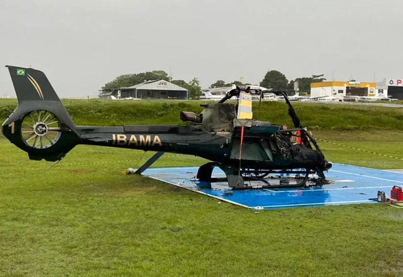 PF prende suspeitos de atear fogo em helicóptero do Ibama