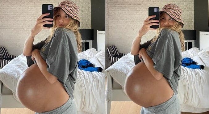 Isabella Scherer impressiona com tamanho da barriga grávida