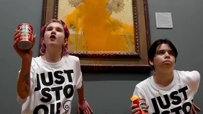 Ativistas jogam sopa em quadro de Van Gogh