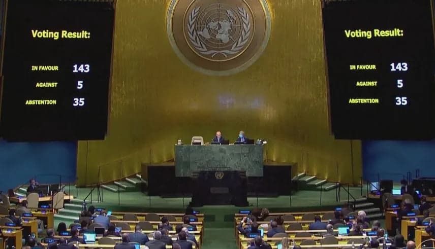 Assembleia Geral da ONU aprova resolução exigindo cessar-fogo