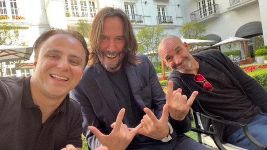 Em São Paulo, Keanu Reeves se encontra com Felipe Massa