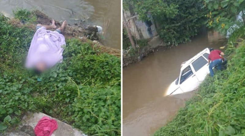 VÍDEO: Em Manaus, casal é resgatado após carro cair em igarapé