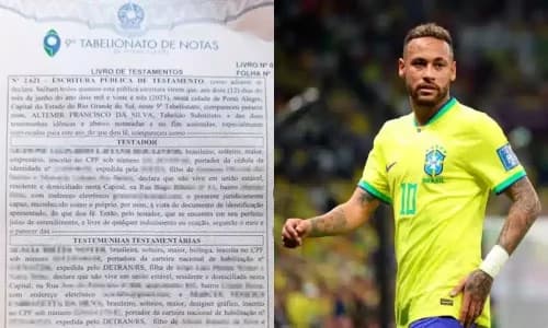 Homem oficializa testamento e deixa todos os bens para Neymar Jr.