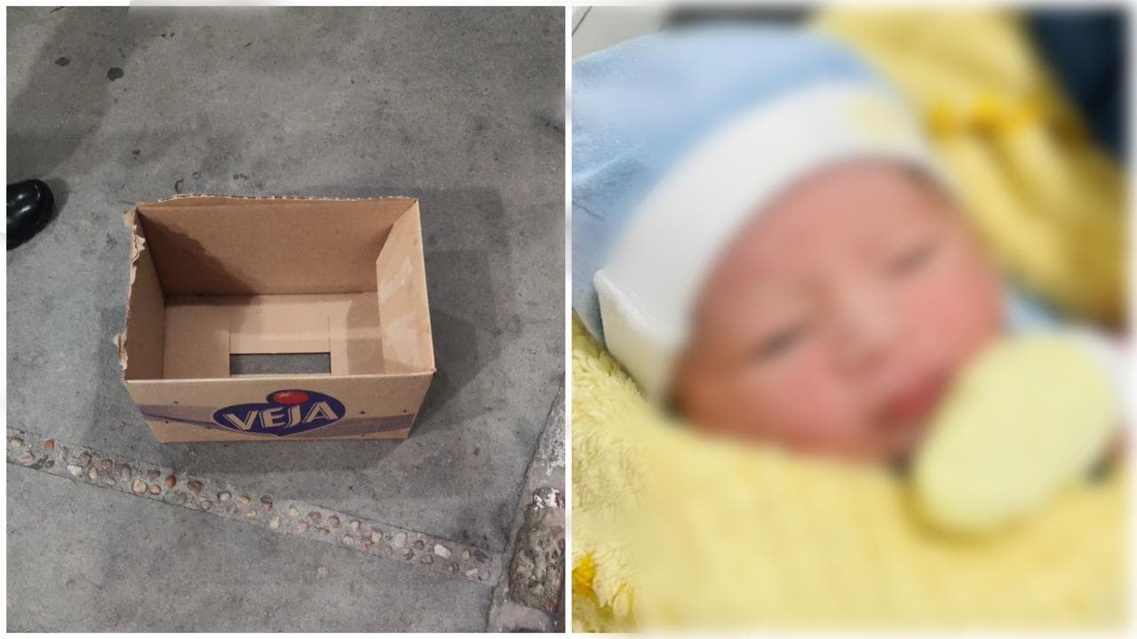 Bebê recém-nascido é abandonado em caixa de papelão em Manaus