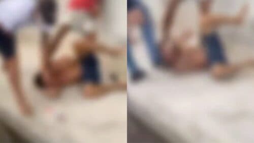 VÍDEO: Homem é espancado por “tribunal do povo” após dar um soco na cara de avó, em Manaus