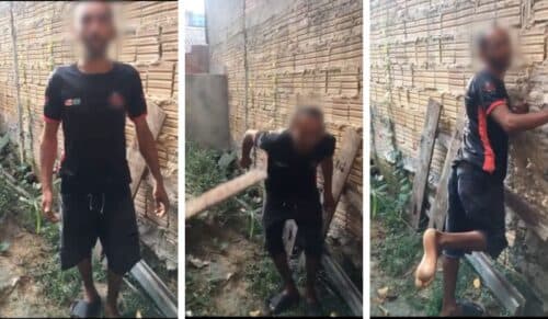 VÍDEO: Por “vacilo”, homem é espancado com ripadas por “tribunal do crime”, em Manaus