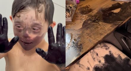 VÍDEO: Menino viraliza na web após pintar o escritório da mãe com tinta de carimbo