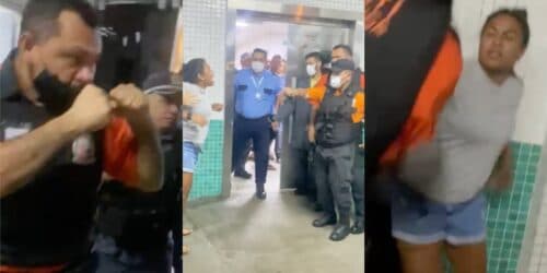 VÍDEOS: Segurança troca socos com mulher e familiares de paciente do Hospital 28 de Agosto, no AM