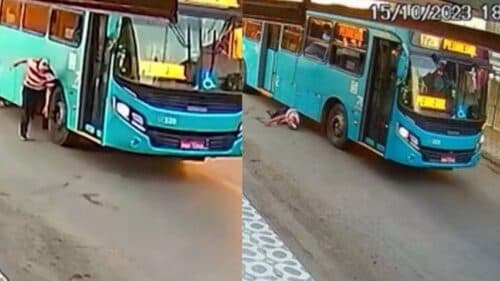 VÍDEO: Homem morre após tentar entrar em ônibus, ser arrastado e cair embaixo do veículo