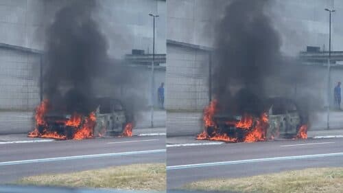 VÍDEO: Carro pega fogo em avenida e causa transtornos no trânsito de Manaus