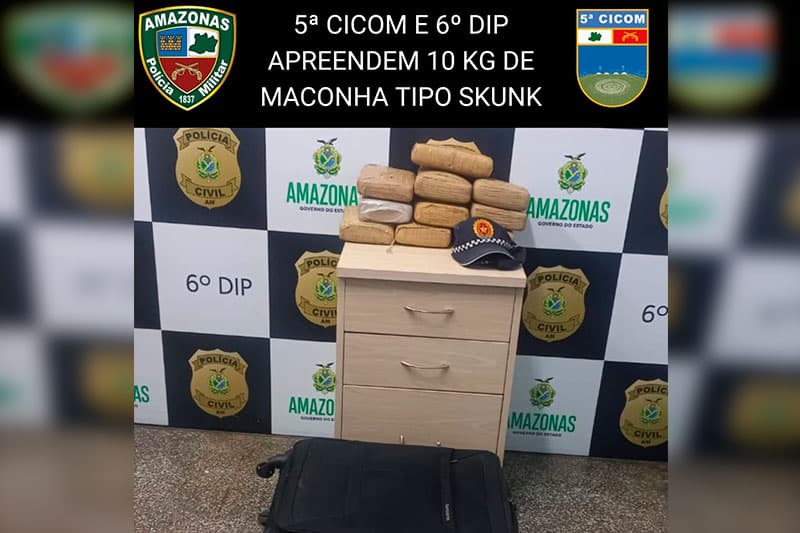 Dez quilos de maconha são apreendidos no Porto São Raimundo
