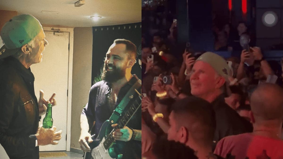 Chad Smith baterista do Red Hot Chili Peppers curte show de Jorge e Mateus