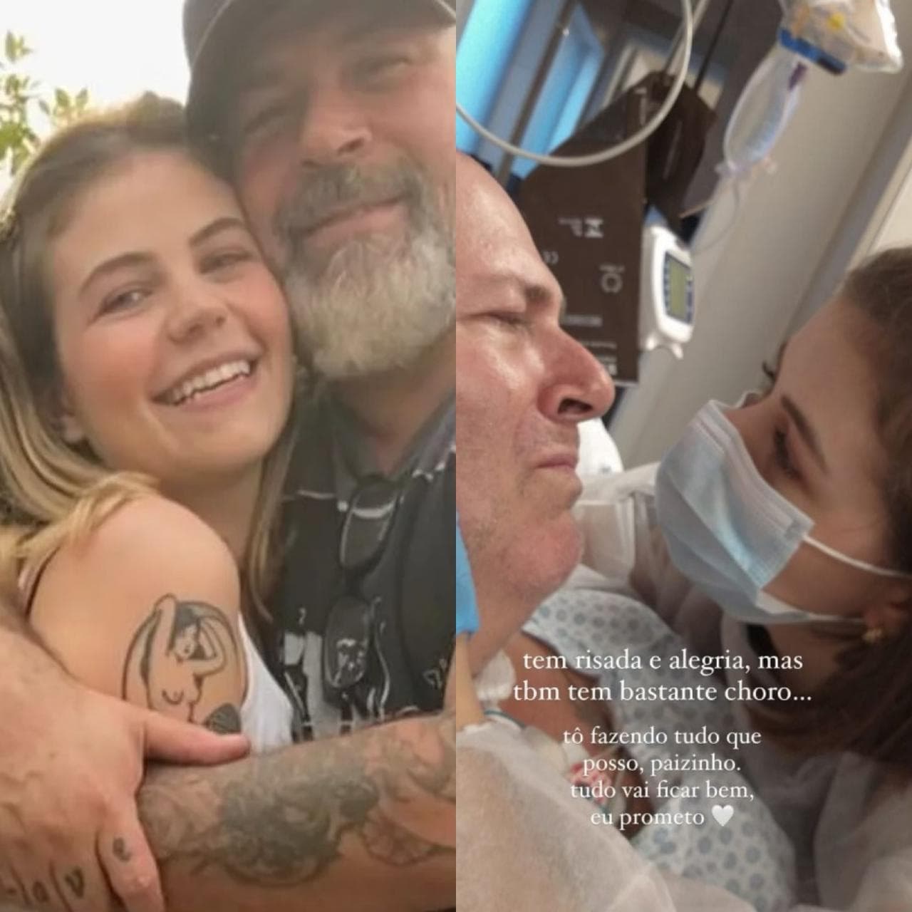 Filha de Mingau mostra o rosto do pai pela primeira vez após internação