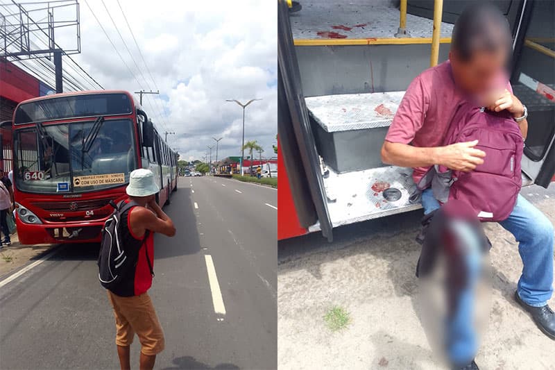 Em Manaus, criminosos assaltam ônibus e passageiro é baleado