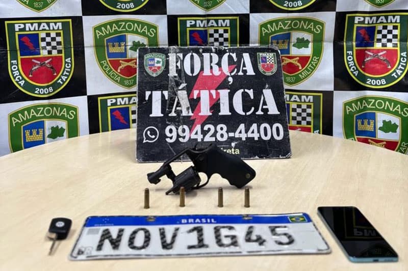 Em Manaus, homem é preso com revólver durante abordagem da Força Tática