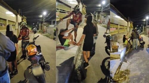 VÍDEO: Suposto assaltante recebe “carinho” da população após ser pego com arma falsa em Manaus