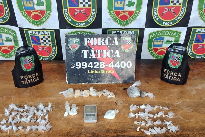 Homem é preso com drogas após abordagem policial, em Careiro Castanho