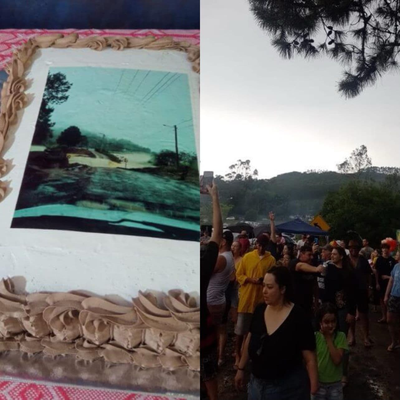 Em SC, moradores fazem “festa de aniversário” para cratera em rodovia