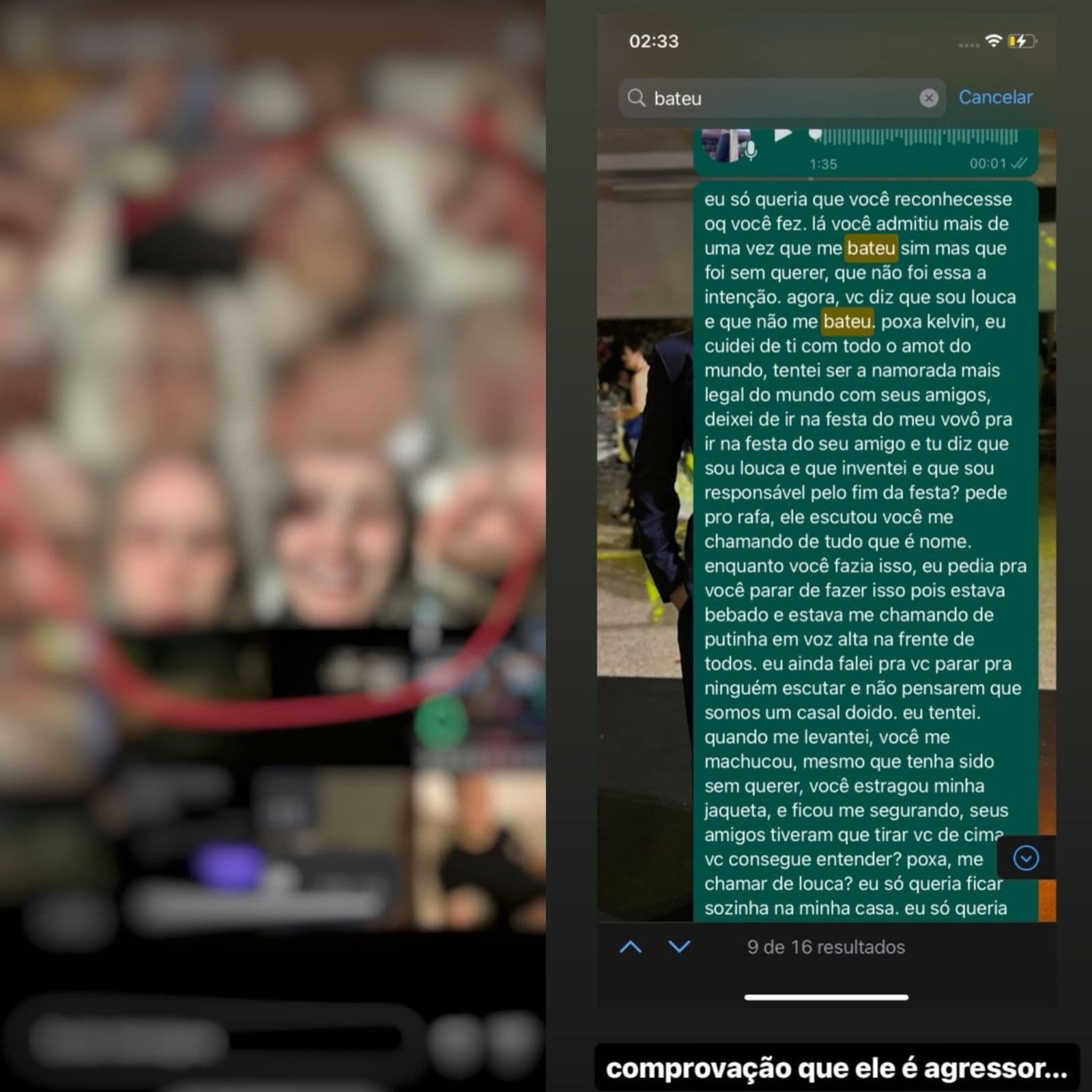 Mulher tem celular roubado e ladrão expõe suposta agressão de namorado