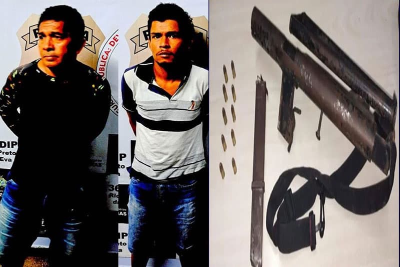 AM: dupla é presa com submetralhadora artesanal em Rio Preto da Eva