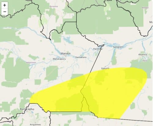 Inmet emite alerta de ‘perigo em potencial’ para chuvas intensas com ventos de até 60 km/h em Manaus; Confira