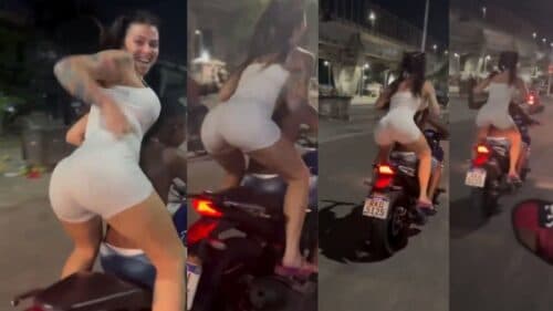 VÍDEO: MC Pipokinha faz ‘quadradinho’ durante ‘rolê’ de moto, no RJ