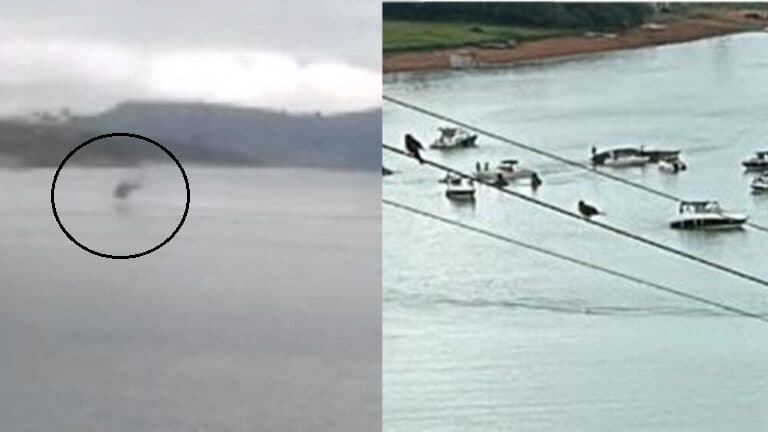 VÍDEOS: Helicóptero com 4 pessoas cai em represa no interior de Minas Gerais