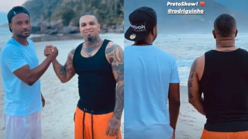 Thiaguinho ignora cancelamento e homenageia Rodriguinho